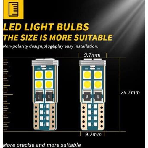 10pcs T10 LED Canbus Error Free Bulb 10SMD 194 W5W Car Wedge Lamp Dome Map Light