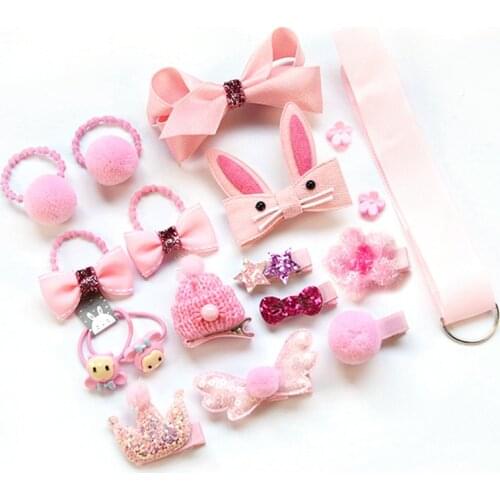 18Pcs/Set Cute Girl Bobby Pin Baby Hairband Hair Ring Gift Box Elegant Packaging Hair Accessory