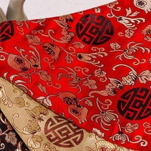 500cm*150cm imitation silk pomegranate brocade damask fabric mahogany furniture cushion fabric wedding dress cloth wholesale