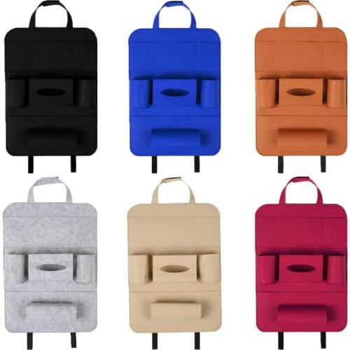 6Color Multi-Pocket Car Seat Back Organizer Storage Bag Pad Cup Storage Drink Holder Felt Fabric Protector for Kids Children Pet