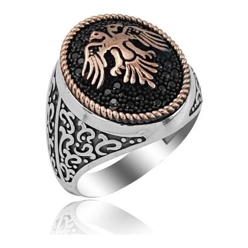 925 Silver Ottoman Rings Turkish Kayi Ring for Men Double Head Eagle Original Hot Sale Rings Antique Fine Jewelry Men accessorie