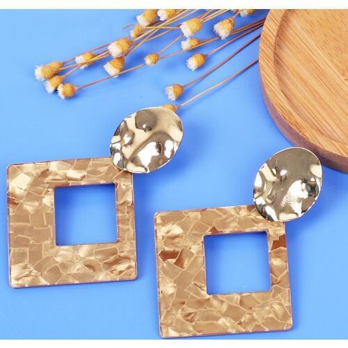 Acetate Earrings Fashion Jewels Boho Vintage Gold Punk Statement Drop Bohemian Wedding Geometry Yellow Black Red Blue Earrings