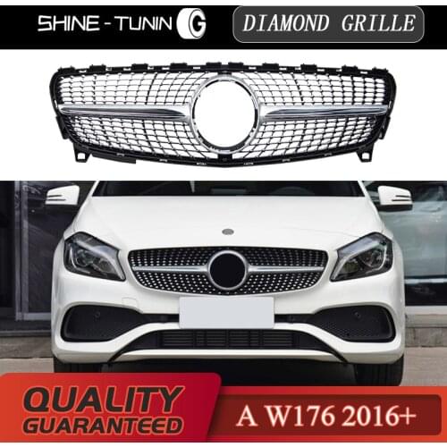 Suitable for mercedes NEW A class W176 Diamond Grille A180 A200 A260 A45 2016+ W176 Grille without emblem