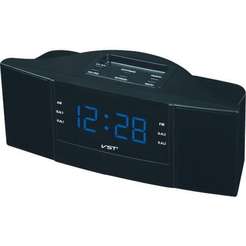 AM FM Radio Clock Four Color Large LED Backlight Snooze Alarm Clock EU Plug Home Table Times Gift For Parents Friends