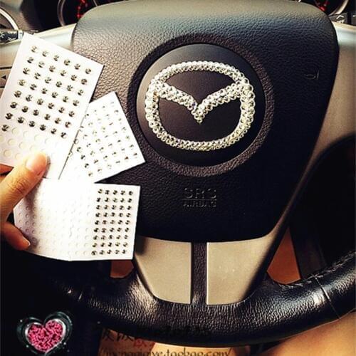 Car Stickers Diameter 3-6mm DIY Art Crystal Sticker for Car Mobile Phone Pad Diamond Bling Rhinestone Self Adhesive Transparent