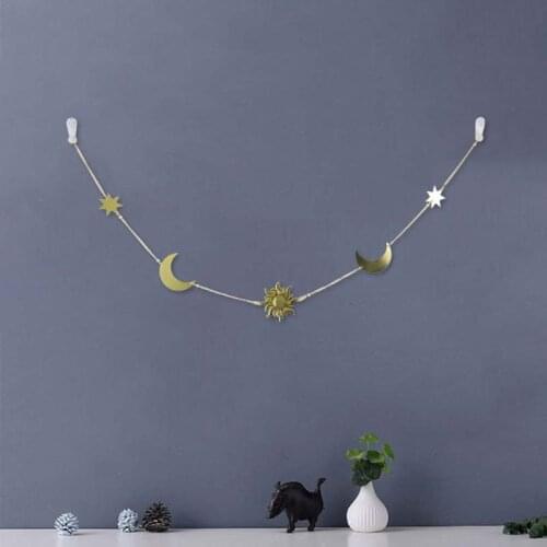Moon Phase Garland Chains Celestial Boho Shining Wall Hanging Decor Home Office