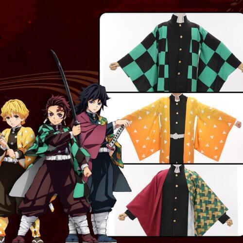 Demon Slayer: Kimetsu no Yaiba Cosplay Costume Kamado Tanjirou Agatsuma Zenitsu Tomioka Giyuu Cloak Cosplay Costume clothing
