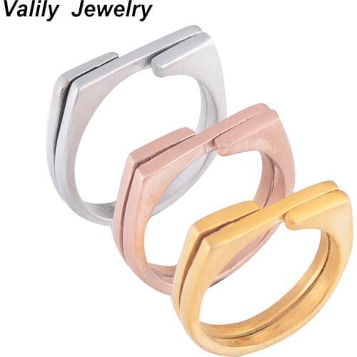 EdgLifU Simple Matte Rings Gold Round Rings Stainless Steel Party Daliy Ring for Women Fashion Geometric Ring Girls