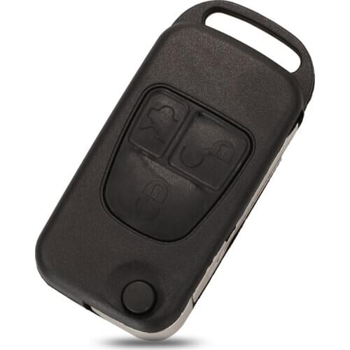 Jingyuqin 3 Buttons Remote Car Key Shell Case Fob For Mercedes Benz B200 A160 W124 W202 W210 Auto With HU39 Blade Replacement