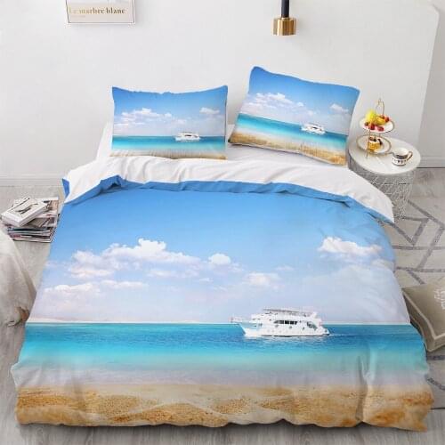 Russia Size Bedding Set Euro Family Sets 2.0 Duvet Cover Set With Sheet For Home Bed Linen 2 Bedrooms Landscape The sea
