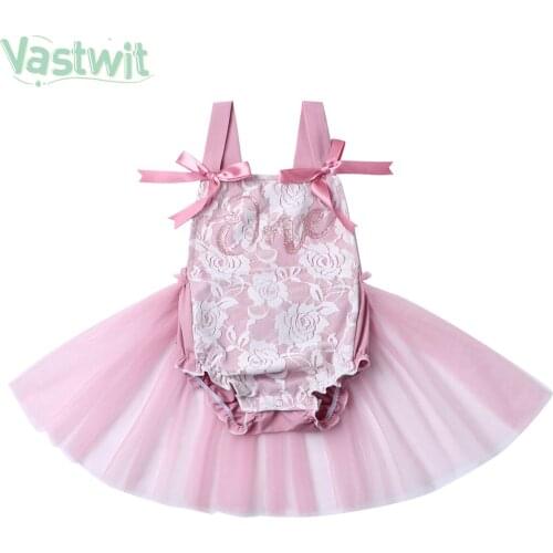 Baptism Costume Newborn Infant Baby Girl Lace First Birthday Rompers Jumpsuit Princess Mesh Tutu Dress Outfit Baby Girl Clothing