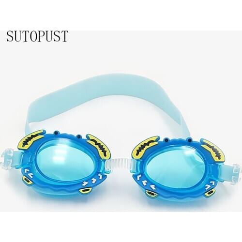 Crab Glasses Cartoon Animal Swimming Goggles Children Gift Decor Water Sports Kids Silicone Glasses Waterproof Anti Fog UV Soft