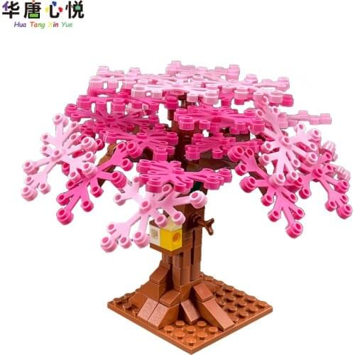 Creative City Plants Big Spring Trees MOC Toys For Kids Assemble DIY Bricks Educational Building Blocks Cities Gifts For Friends