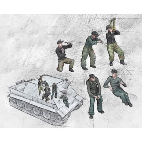 1/35 Die-cast Resin Manufacturing WWII Soldier Tank Soldier Resin Model Gray Model Unpainted