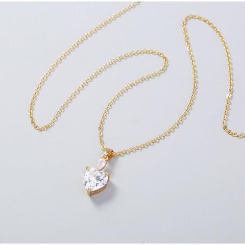Fashion Micro Inlay Zircon Heart Nini Charms Pendant Necklace Jewelry for Women Party Gift Gold Chain Collar