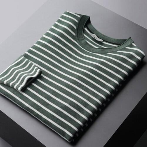 Classic Autumn Winter Mens Sweaters High Quality Round Collar Casual Stripe Sweater Male Fashion Fit Man Sweaters 3xl