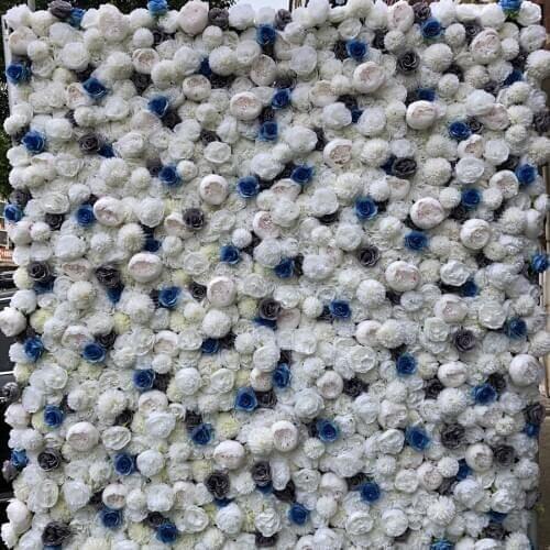 3D Artificial Flower Wall Panels Wedding Background Decoration Used Fabric Back With Event SR-01