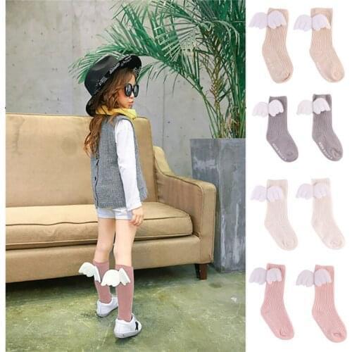 Baby Girls Socks Newborn Angel Lovely Wing Toddler Infant Kid Cotton Knee Winter Warm Cute Gifts Casual Socks