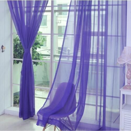 Solid Color Curtain Transparent Panel Curtains Elegant Durable Sturdy Window Screening Wedding Banquet Home Window Decoration