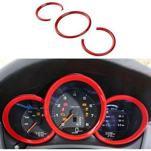 Dashboard Instrument Panel Decorative Ring Cover Trims Sticker for Porsche Macan 2014 Car Styling Accessories