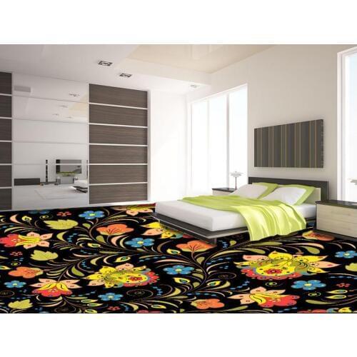 3D Flooring parquet pattern Wallpaper Self adhesive 3D Floor Vinyl Waterproof Wallpaper For Bedroom Walls