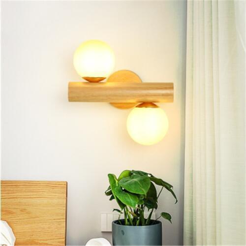 Nordic Creative Bedroom Bedside Wall Lamp Wood Living Room Wall Aisle Lights Modern Minimalist Lamps Free Shipping