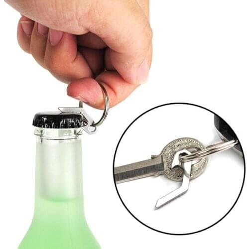 EDC Gear Camping Mini Lightweight Bottle Beer Opener Keyring Pocket Tool Utility Gadget Hike Survival Stianless Steel Kit