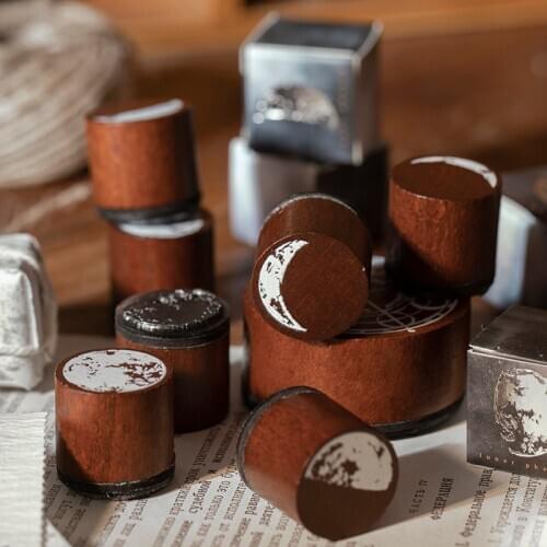 Vintage Moon Planet Stamp DIY Wooden Rubber Stamps For Scrapbooking Stationery Scrapbooking Standard Stamp