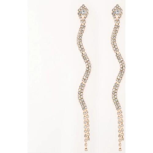 YFJEWE Elegant Snake Shape Long Crystal Earrings For Women Jewelry Accessories Full Rhinestone Drop Earring Wholesale #E071