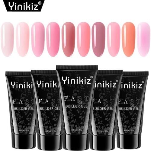 Yinikiz 30ml Hot Sale Poly Extension Nail Gel Quick Builder Natural Camouflage Nail Gel UV LED Gel Manicure Nail Polish
