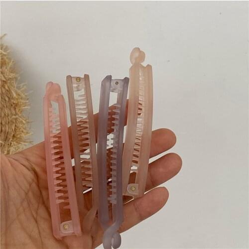 Fashion Candy Color Banana Clip Style Hair Clips Acrylic Ponytail Holder Girl Women Hairpin Hair Clamps Headwear Accessories