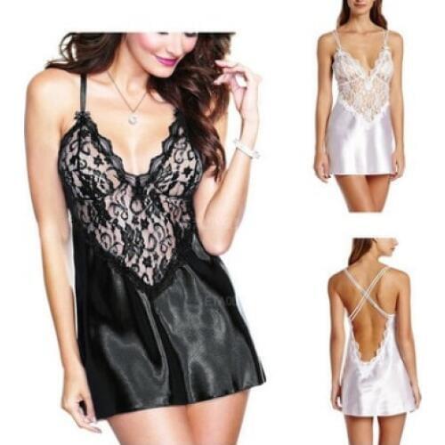 Summer Femal Short Sexy Lace Nightdress Sleeveless Nightgown Strap Strip Steel Bracket Bra Nightgowns Women Sexy AW7723