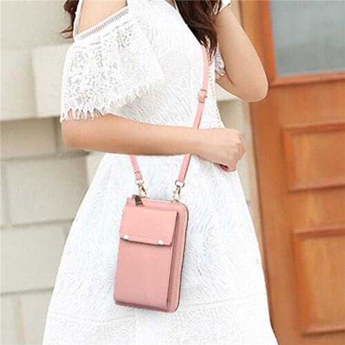 Women Purses Leather Bags For Woman Shoulder Strap Bag Mobile Phone Bag Card Holders Clutch Phone Wallet Handbag Pockets