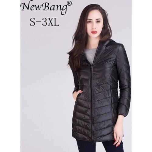 NewBang Women Ultra Light White Down Jacket Womens Down Jacket Long Female Winter Warm Coat Woman Slim Windbreaker Coats