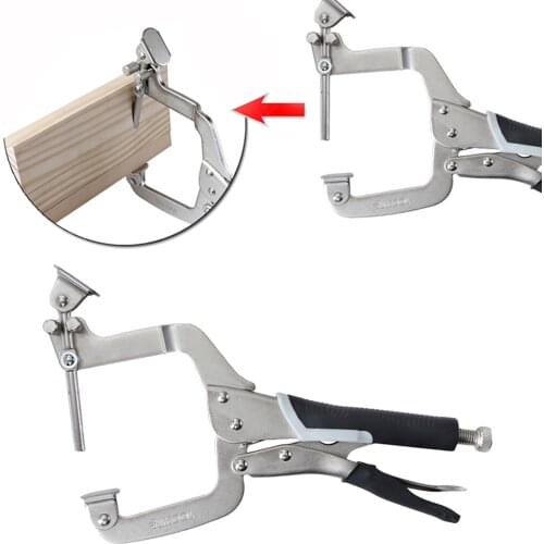 2-IN-1 Carbon Steel C-type Pliers Flat Head Oblique Hole Locking Positioning Clamping Home Woodworking Hand Tools