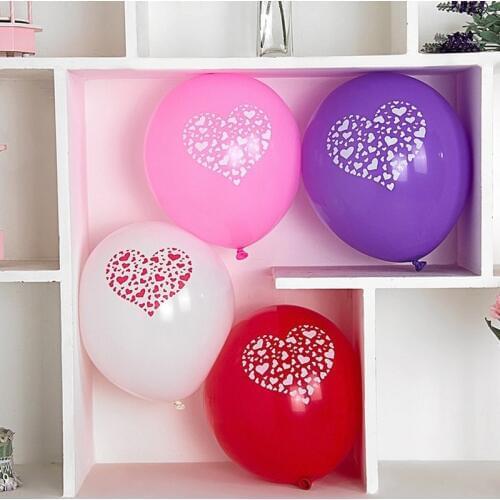 2018 Rushed Baloons 200pcs 12 Inch Lovely Round Heart Wedding Balloons Birthday Decoration Marriage Latex Valentines Day Ball