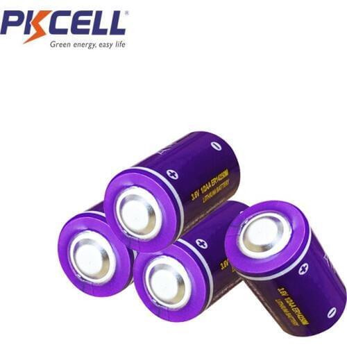 4PCS PKCELL Power type ER14250M 1/2 AA battery 3.6v 750mAH Li-SOCl2 Lithium batteria replace ER14250 battery for Building alarms