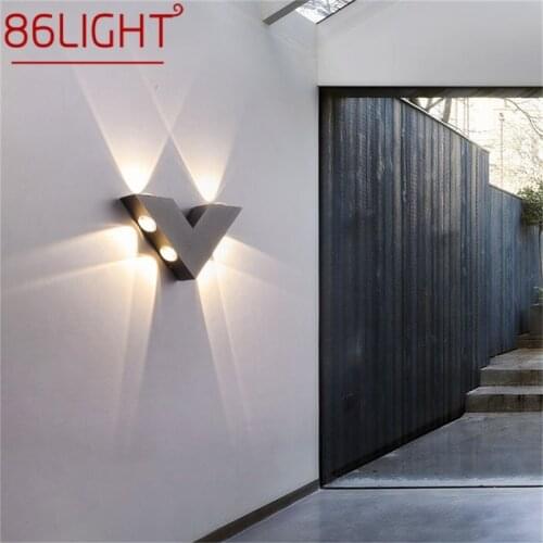86LIGHT Wall Sconce V shape Outdoor Creative Light Waterproof Patio Modern LED Lamp Fixture For Home