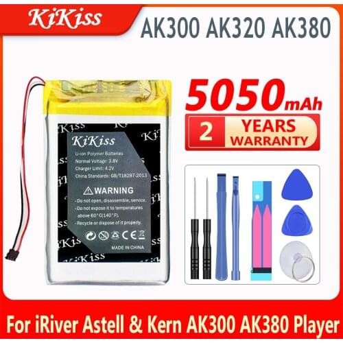 KiKiss PR-754680N 5050mAh Battery for IRIVER Astell & Kern AK300 AK320 AK380 Player Batteries + Free Tools