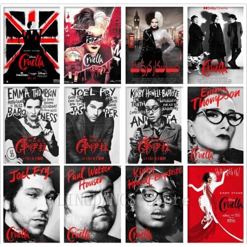 5d Diy Diamond Painting Disney Cruella Posters Black And White Witch Movie Diamond Mosaic Embroidery Cross Stitch Art Home Decor