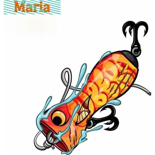 Car Stickers Popper Cubera Fish Lure Decorative,to Cover Scratches Waterproof PVC JDM JEEP Van Bike Offroad RV A4 Q3 Polo