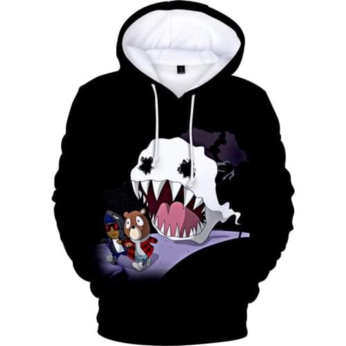 Kids See Ghosts Hoodie Cartoon 3D Sweatshirt Long Sleeve Mens Hoodie Women Unisex Streetwear Hip Hop Rapper Harajuku Clothes