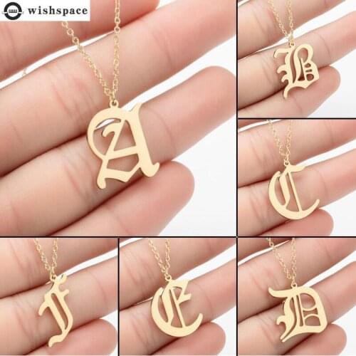 Wishspace 26 English letters creative general long necklace jewelry pendant necklace restoring ancient ways men and women