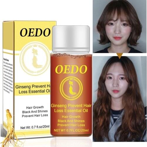 OEDO 20ml Ginseng Hair Growth Essence Oil Anti-Hair Loss Fast Powerful Hair Products Dense Fast Restorating Scal Treatment TSLM2