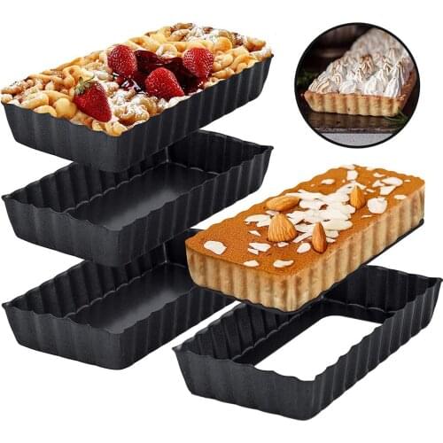 Cake Mold Tart Pans For Baking Carbon Steel Tart Moulds with Removable Bottom Nonstick Quiche Cakes Desserts Bread Baking Tray