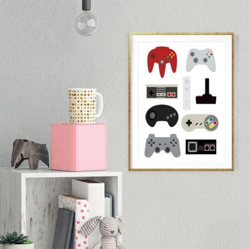 Game Console Gamepad Gameboy Psp Decorative Painting Cafe Study Bedroom Background Frameless Wall Canvas Painting Home Decor Boy