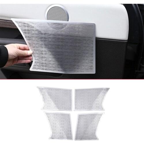4Pcs/set Car Styling Aluminum Alloy Car Door Speaker Cover Trim Accessories For Land Rover Discovery 5 2017 2018