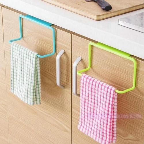 Kitchen Dishrag Towel Hanging Racks Holder Rail Organizer Free Nail Door Back Rack Bathroom Kitchen Cabinet Cupboard Hanger
