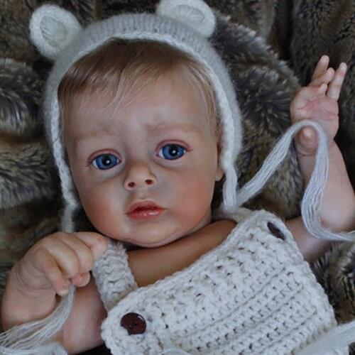 21inch Reborn Doll Kit Pouplar Chloe Limited Edition Soft Touch Unpainted Unfinished Doll Parts Blank Doll Kit name on the neck