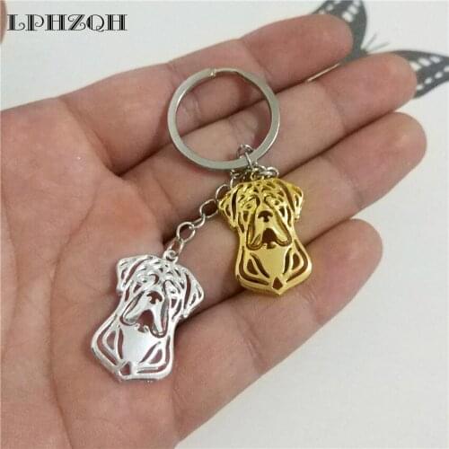 LPHZQH Trendy Dog Cane Corso Key Chains Pendant Accessories Women Men Gift Car Key Rings Fashion Jewelry Gold Color Color